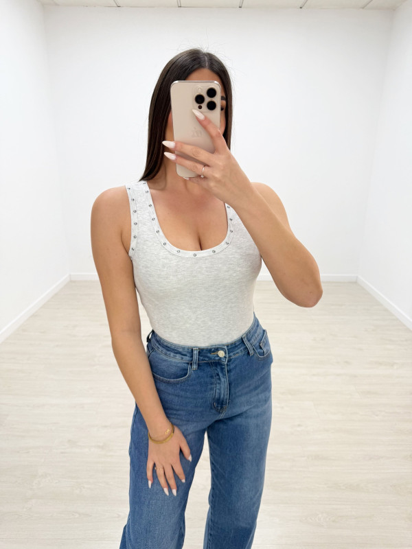 TOP ALGODÓN TACHAS GRIS